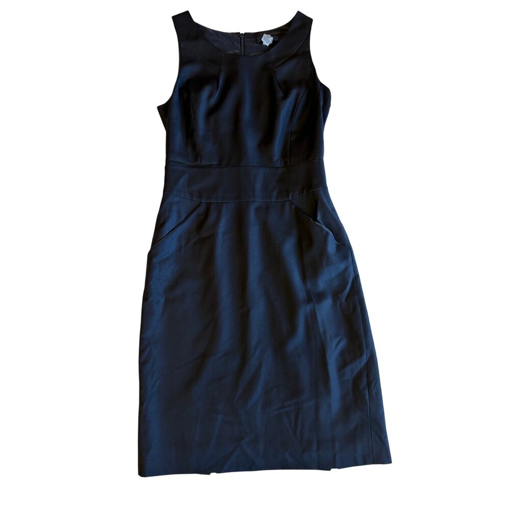 J.Crew Emmaleigh Super 120’s Wool Business Classic Sleeveless Dress 0 Navy Blue